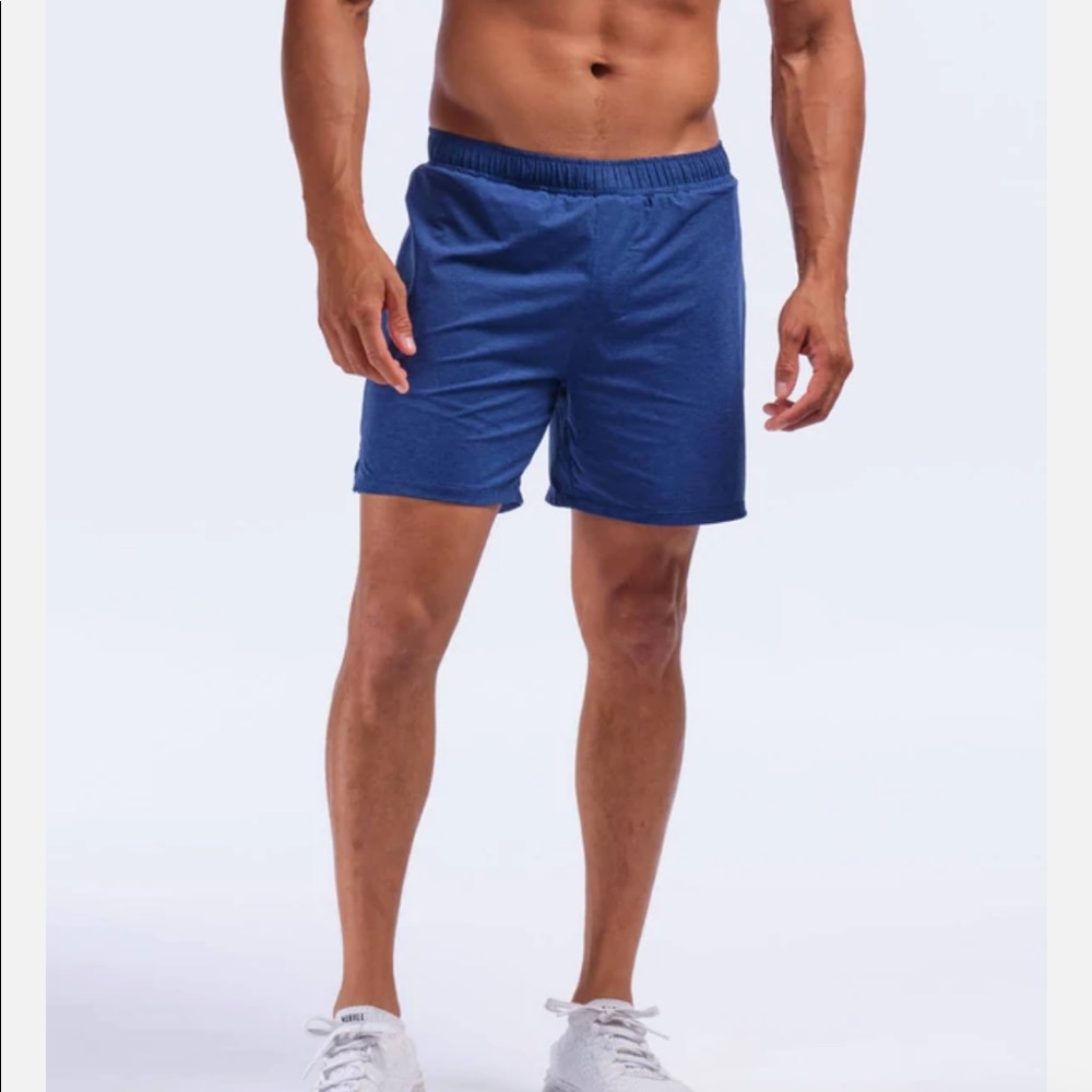 NWT Men’s RHONE 6” Swift Knit Short with Liner in Maritime Heather Blue - Sz L